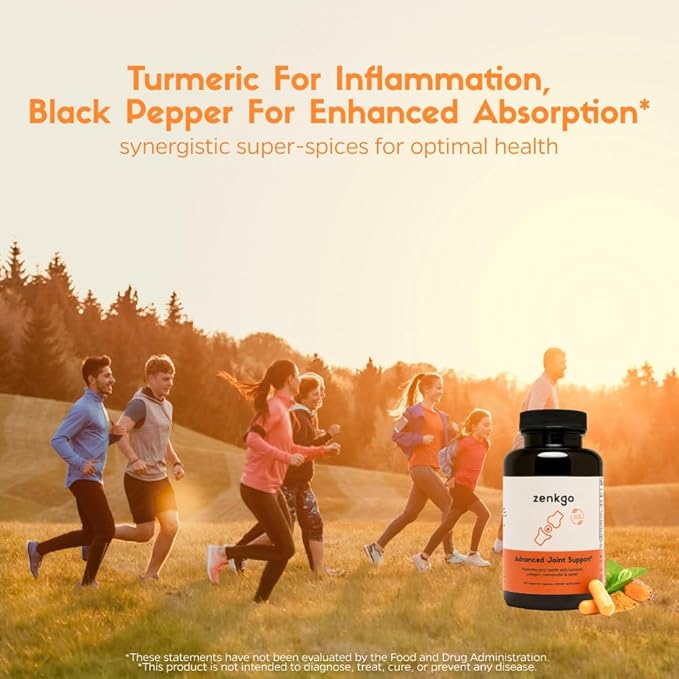 Zenkgo Chondroitin Boswellia MSM Turmeric Hydrolyzed Collagen - Joint Support Supplement, Helps with Joint Mobility & Flexibility (Joint Support Supplement)