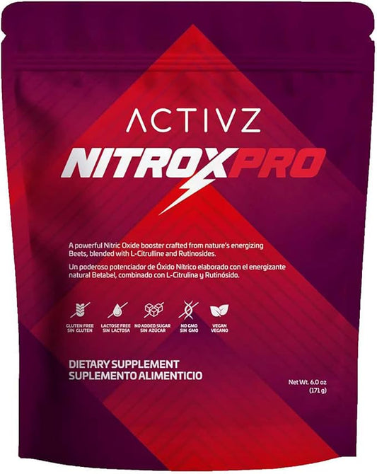 ACTIVZ NitroxPro™ Drink Powder - Beets, L-Citrulline, Rutinosides, CyLoc Dextrin & DexKey for Nitric Oxide, Cardiovascular Support, 6.0 oz (171g)