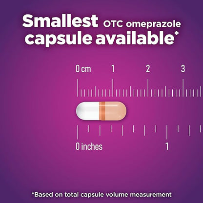 Amazon Basic Care Omeprazole Delayed Release Mini Capsules 20 mg, Acid Reducer, 24HR Heartburn Relief, 42 Count Pack