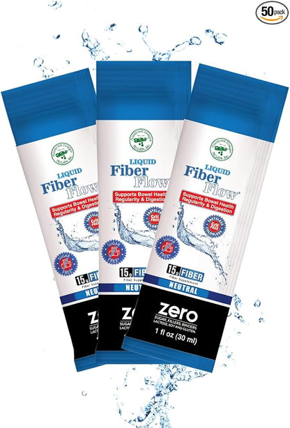 Liquid Fiber for Kids - Kids Fiber Supplement, Sugar-Free, Prebiotic Inulin Fiber Drink Mix, Natural Bowel Regularity Drink for Healthy Intestinal Balance, Nutritional Designs, 50 Packets