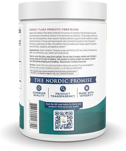 Nordic Naturals Nordic Flora Prebiotic Powder, 204 Grams - Unflavored Prebiotic Powder - 30 Servings