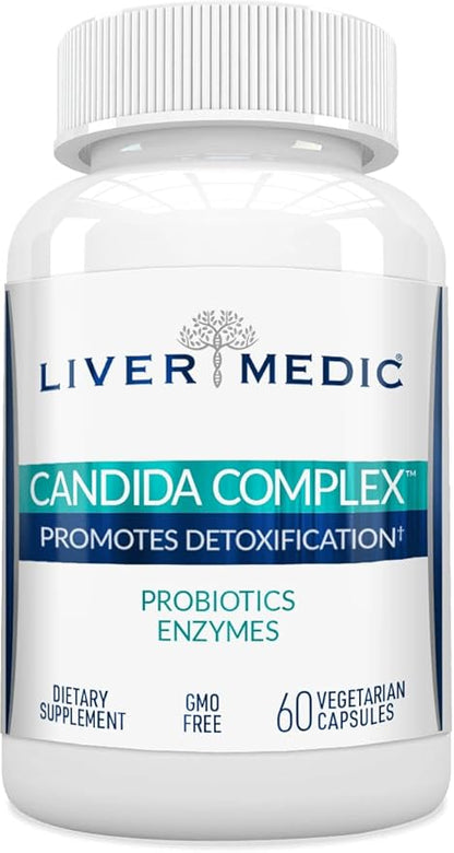 Candida Complex Oregano Oil, Digestive Enzymes, Candida Cleanse, Non-GMO Probiotic Supplement with Organic Herbs, Caprylic Acid, Grape Seed Extract, 60 Vegetarian Capsules