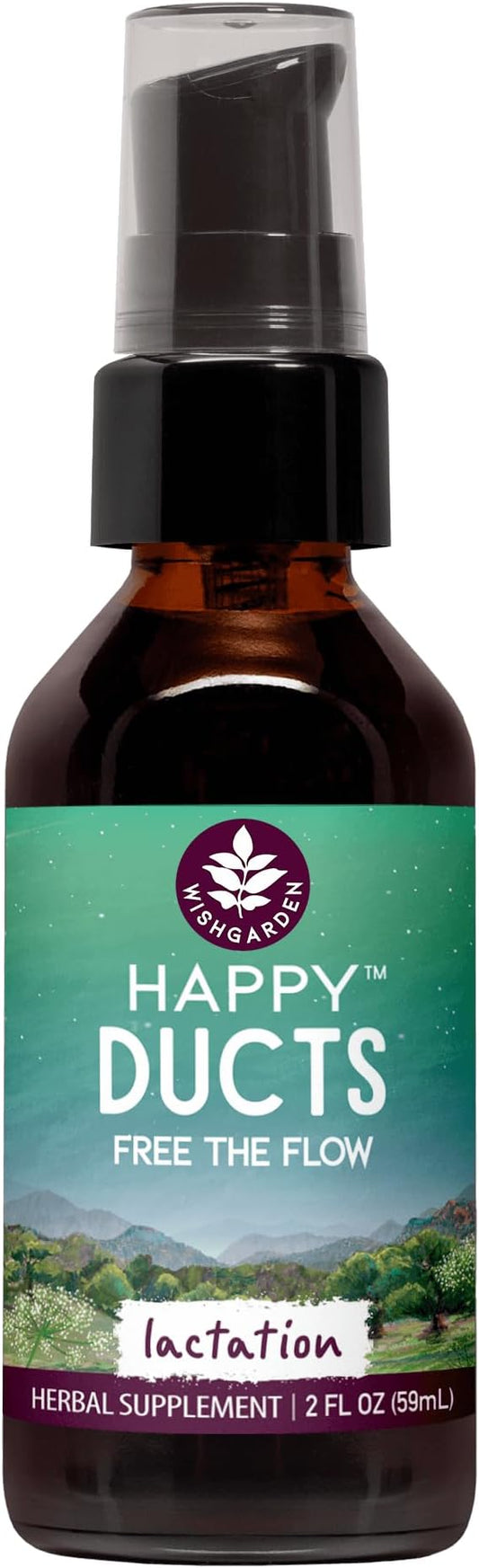 WishGarden Herbs Happy Ducts Lactation Support - Clogged Milk Duct Relief Supplement, Herbal Breastfeeding Support Supplement Tincture for Breast Engorgement Relief and Clogged Milk Ducts, 2oz