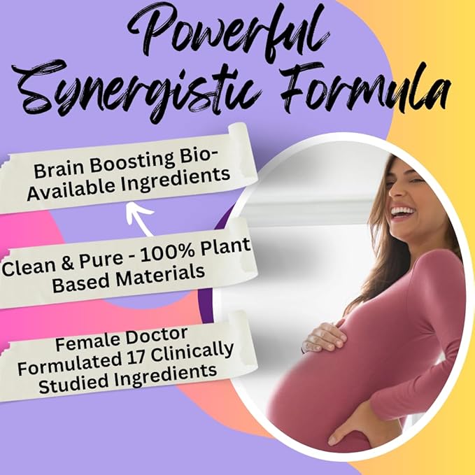 Ultra Strength Bio-Available Prenatal Vitamins for Women, Naturally Occurring Methylated Folate Folic Acid, DHA Omega 3. Supports Brain Development, Healthy Fetal Development
