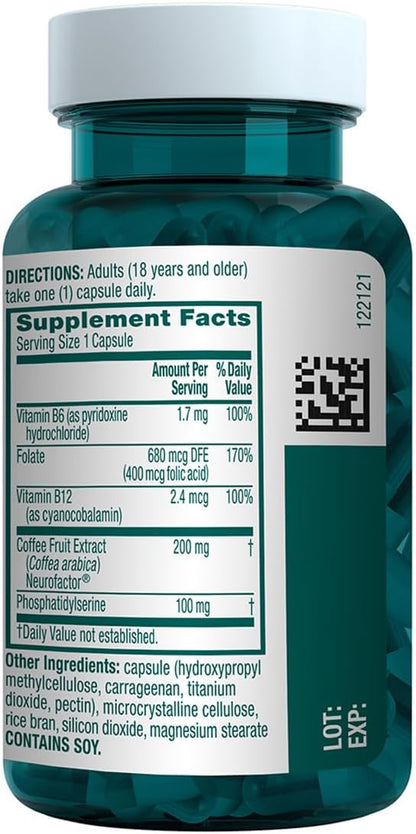 NEURIVA Plus Brain Supplement for Memory, Focus & Concentration + Cognitive Function with Clinically Tested Nootropics Phosphatidylserine and Neurofactor, VIT B6 & B12, 30 Count Capsules (2 Pack)