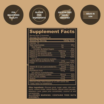 Black Girl Vitamins Once a Day - Womens Multivitamin Gummy - Vitamin A, B, C, E and Zinc. Multivitamin for Women, Immune Support. Vegan, Gluten-Free. Made in The USA (Strawberry, 30 Day Supply)