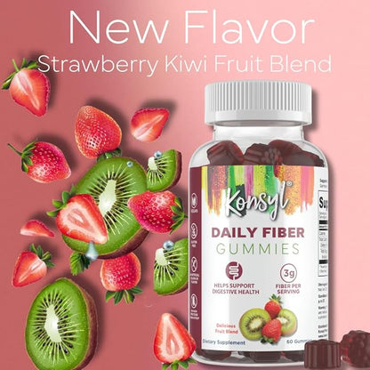 Konsyl Daily Fiber Gummies (60 Count, Strawberry-Kiwi)