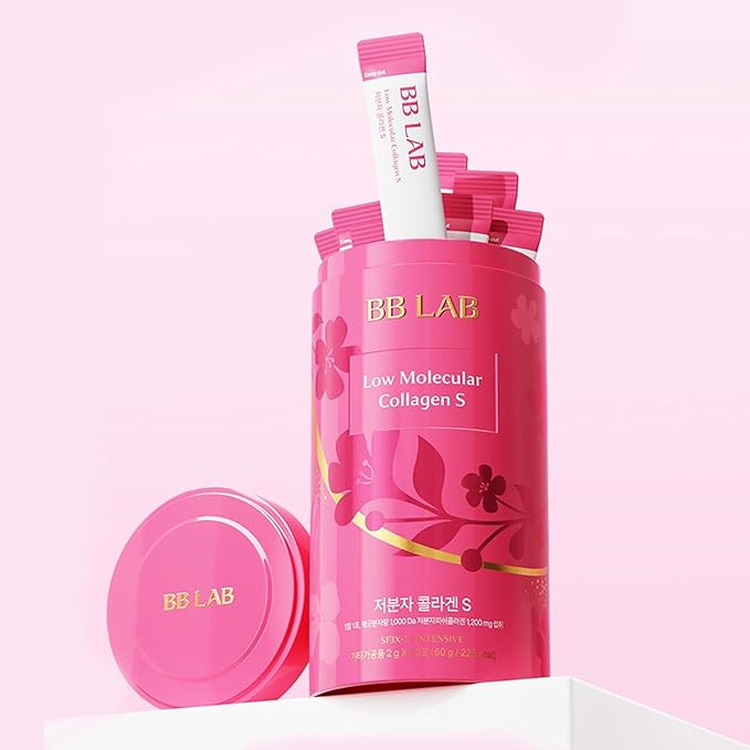 BB LAB Powder Collagen, SF3X-7 Intensive Series, Made in Korea, 30 Sticks (Low Molecular Collagen S), Pink