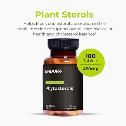 Phytosterols, Immediate Release, Plant Sterols Supplement for Lowering Cholesterol, Beta Sitosterol Supplement, 450mg, 180 Tablets