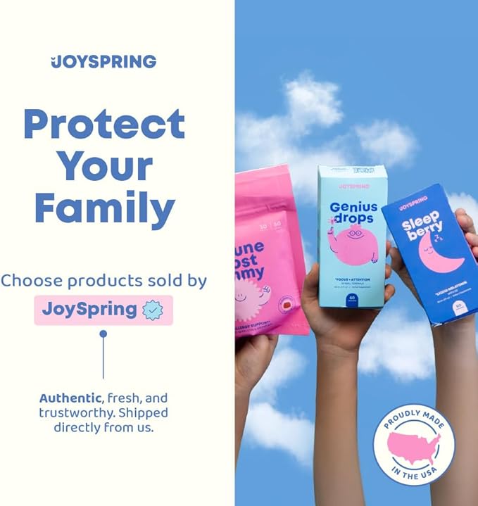 JoySpring Melatonin 1MG for Kids | 5HTP & L-Theanine – Sugar-Free Liquid Melatonin for Kids & Teens – Child-Friendly Sleep Supplement (1 fl oz)