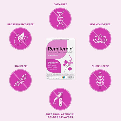 Menopause Symptoms Relief - Clinically Proven Ingredients - Menopause Supplements - Black Cohosh - Estrogen-Free - Made in Germany - 120 Tablets