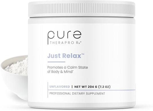 Pure Therapro Rx Just Relax Unflavored - 60 Servings | Supports Relaxed Mood & Healthy Blood Pressure | Myo-inositol, Di-Magnesium Malate, GABA, Taurine, & L-Theanine
