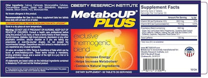 Lipozene MetaboUP Plus - 2 60 Ct Bottles - Thermogenic Weight Loss - Energy Booster Pills