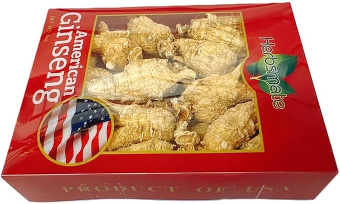 Hand-Selected A Grade American Ginseng Medium Round Size (4 Oz. Box)