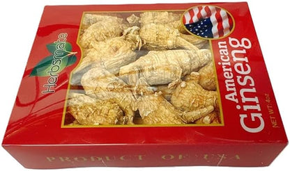 Hand-Selected A Grade American Ginseng Medium Round Size (4 Oz. Box)