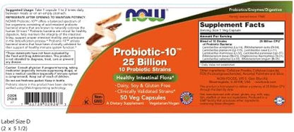 Now Probiotic-10 25 Billion, 50 Count (Pack of 2)