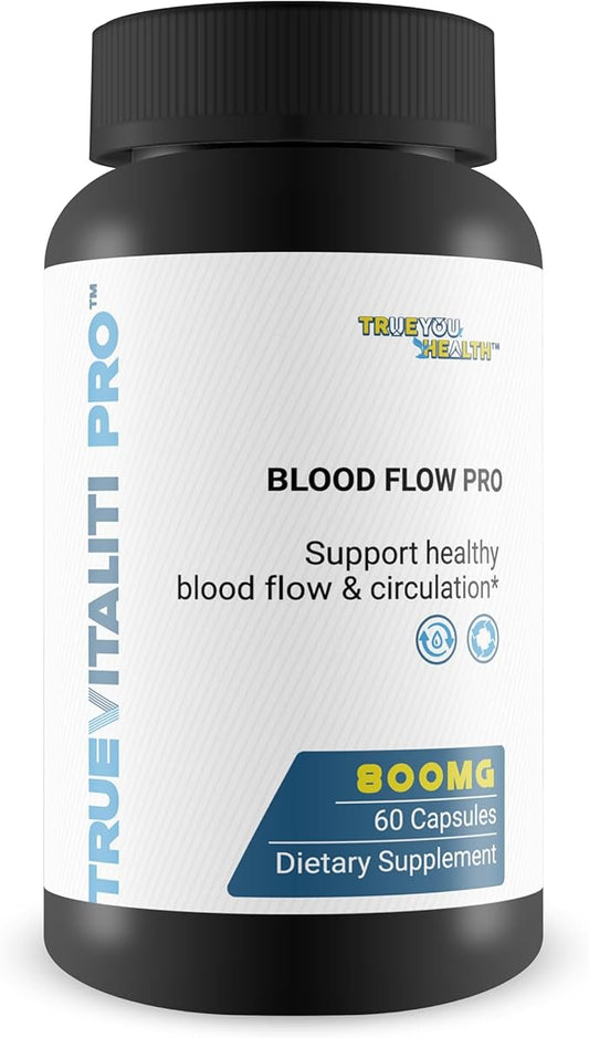 True Vitaliti Pro Blood Flow Pro L-Arginine - Our Best Circulation Supplement for True Vitality Male Blood Flow & Circulation Health - L-Arginine Mens Circulation Supplement - Help Blood Flow