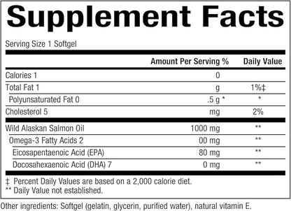 Omega Factors by Natural Factors, Wild Alaskan Salmon Oil, Supports Heart and Brain Health with Omega-3 DHA and EPA, 90 Softgels