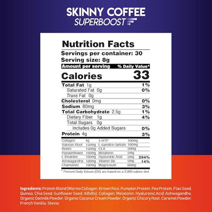 Night Collagen Burn, Nighttime Fat Burner & Weight Loss Support, Natural Deep Sleep SuperLatte, Appetite Suppressant, Skin, Hair, Nails & Joints Support, Superboost 30 Servings (Pack of 3)