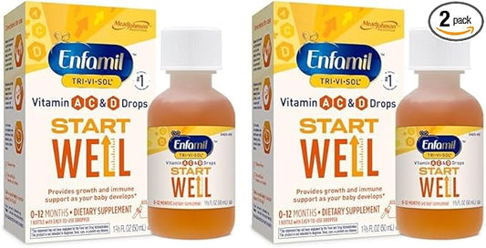 Enfamil Prenatals & Baby Vitamins Tri-Vi-Sol Vitamin A, C & D Multi-Vitamin Drops for Infants, Supports Growth & Immune Health, 50 mL Dropper Bottle,1.69 Fl Oz (Pack of 2),MJ-030