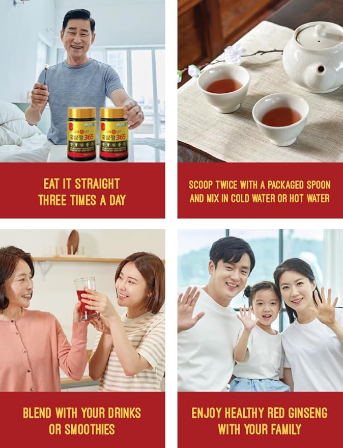 [960g / 34oz] HongSamJeong Korean 6 Years Red Ginseng Gold Extract 240g (8.5oz) X 4ea