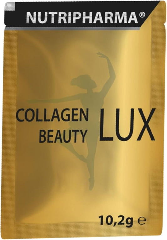 Collagen Beauty Lux, Hydrolyzed Collagen Peptides Powder for Women & Men, Promotes Hair, Nail, Skin,Unflavored Collagen Powder with Hyaluronic Acid and Vitamin C, 1 Serving, 0,36 oz