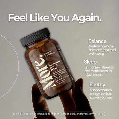 More. Longevity & Wellbeing Menopause Support – Potent Extract-Based Formula for Night Sweats, hot Flashes, and Balance. Hormone Free. No fillers. Third-Party Tested. 60 Capsules.