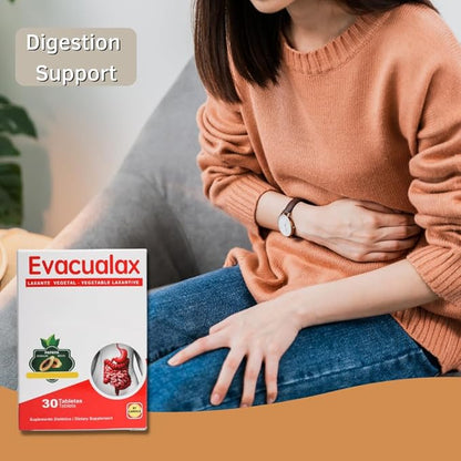Tablets Supplement - Laxative Vegetal 100% Natural - Support Digestion - Constipation Relief - Stool Softener - Intestinal Regularity - Senna Leaves Prune Juice - Pack of 2-60 Tablets