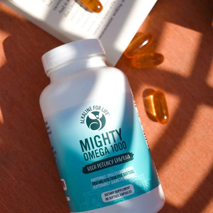 Mighty Omega 1000 Potent Omega 3 Supplement 1000 MG EPA DHA Per Capsule High Dose Omega 3 Fish Oil South Pacific Anchovy Sourced - Triglyceride Omega 3 Fatty Acid Supplement