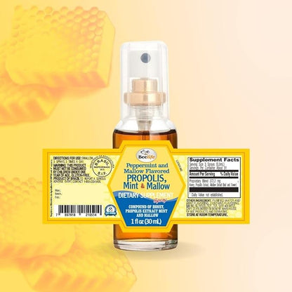 Beelife Propolis Throat Spray – Soothing Honey, Mint & Malva Propolis Spray - Natural Immune Support & Sore Throat Relief - Bee Propolis – Antioxidants, Flavonoids & Artepillin C, Gluten-Free - 3-Pack
