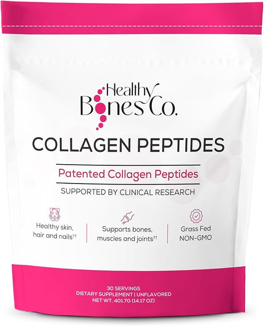 FORTIBONE Premium Bone Health Collagen Peptides w/Fortigel, Verisol, Tendoforte | Clinically-Supported for Bones Joints Skin Hair Nails | Hydrolyzed Collagen Complete Anti-Aging Formula | 30 Servings