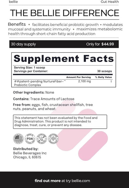 | NurtureFiber+™ Human Milk Oligosaccharides (HMO 2-FL | HMO LNnT) Prebiotic Supplement | Gut Support | IBS Relief | Leaky Gut Repair