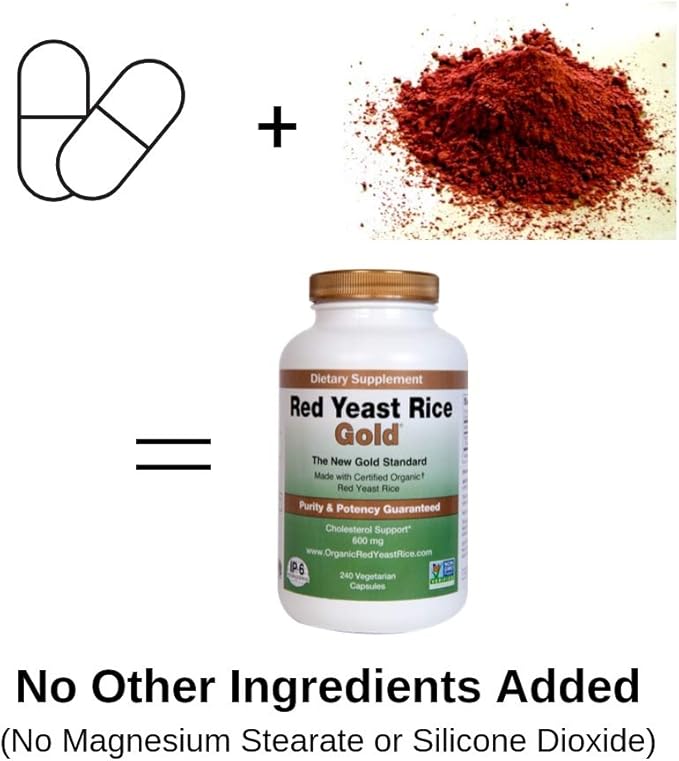 Made with 600 mg Organic Red Yeast Rice - IP6 International - 120 Vegetarian Capsules