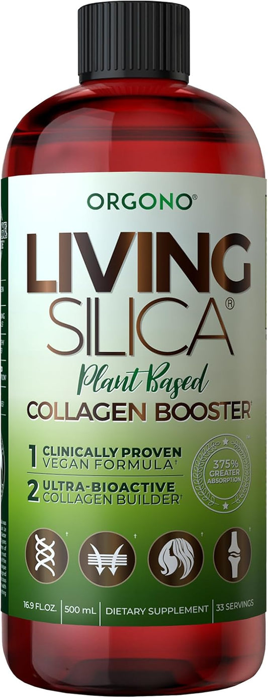 Living Silica Plant Based Collagen Booster | Vegan | Supports Healthy Collagen and Elastin Production for Joint & Bone Support, Glowing Skin, Strong Hair & Nails 500 ml | 16.9 Fl Oz
