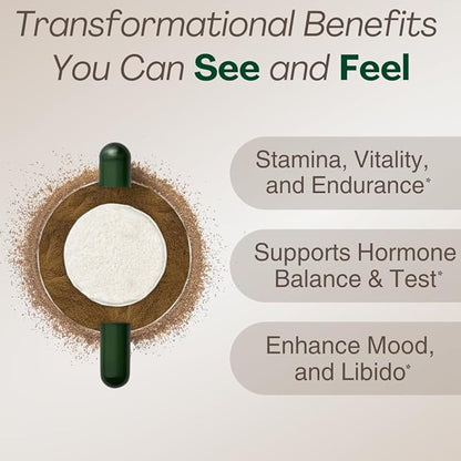 MACAPLUS+ 40,000mg 40x Strength Organic Black Maca Root + Ashwagandha + Fenugreek - #1 Highest Potency Black Maca Root Capsules for Men and Women Supplement 100% Pure Maca Peruana 40:1 Powder Pills