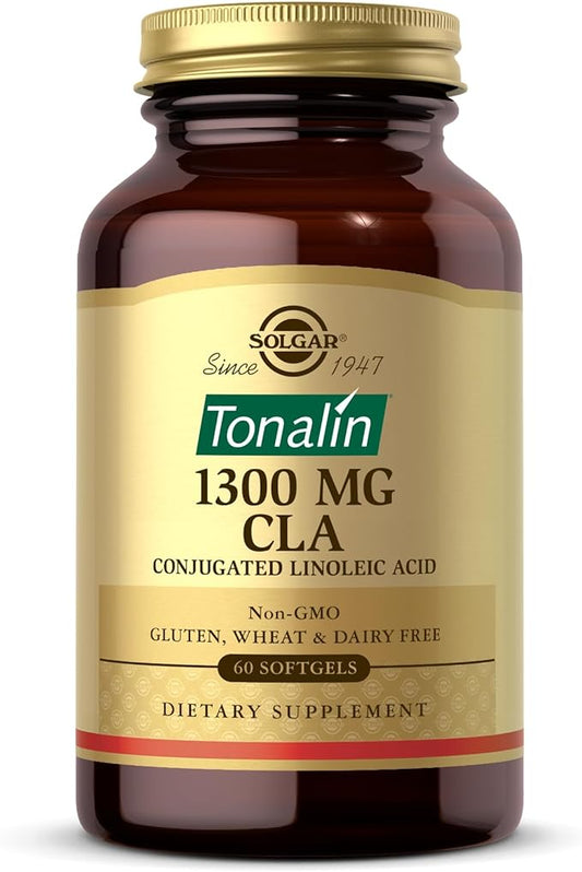 SOLGAR Tonalin CLA 1300 mg - 60 Softgels - Conjugated Linoleic Acid - Non-GMO, Gluten Free, Dairy Free - 60 Servings