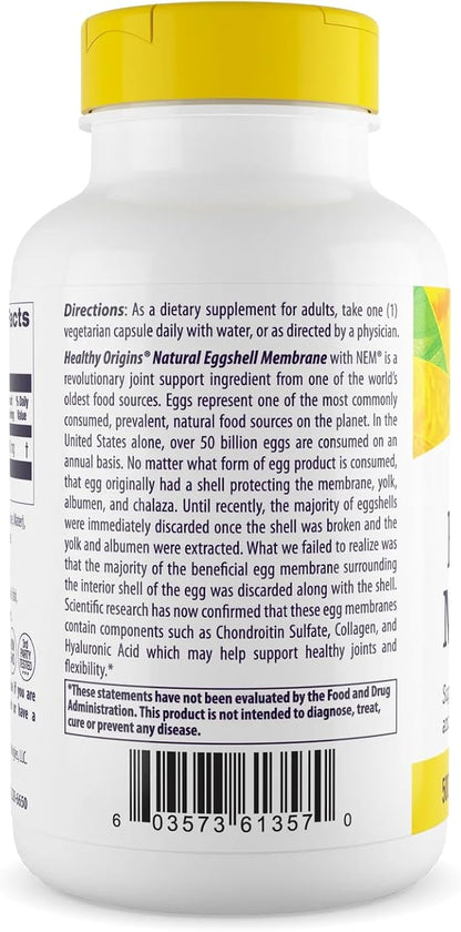 Healthy Origins Eggshell Membrane 500 mg (NEM, Non-GMO, Gluten Free, Joint Support), 120 Veggie Caps
