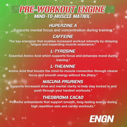 Evlution EVL Intense Pre Workout with Creatine - ENGN Energizing Pre Workout for Men Powder Drink for Lasting Energy Focus and Recovery - with Beta Alanine Caffeine and L Theanine - Cherry Limeade