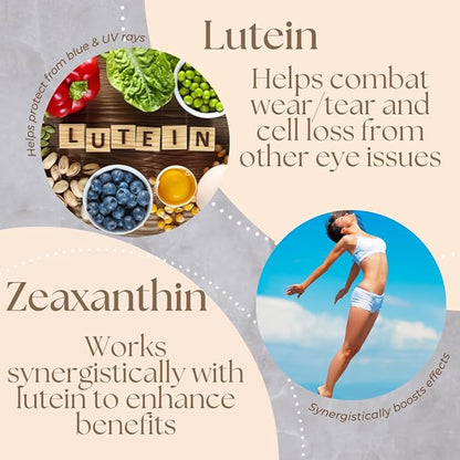 Research Labs Eye Vitamins Enhanced Absorption AREDS 2 Plus Formula 20mg Lutein, 10mg Zeaxanthin, Bilberry, Eyebright, Zinc, ALA, Quercetin & Other Proven Ingredients to Fight Eye Problems