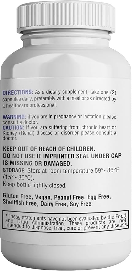 365 Health Potassium Supplement 1020 mg | Potassium Bicarbonate | Non-GMO | Gluten Free | Made in USA | 120 Vegetarian Capsules