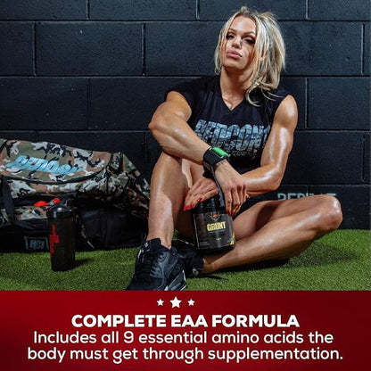 REDCON1 Grunt EAAs, Tiger's Blood - Sugar Free, Keto Friendly Essential Amino Acids Powder - Post Workout Powder Containing 9 Amino Acids to Help Train, Recover, Repeat (30 Servings)