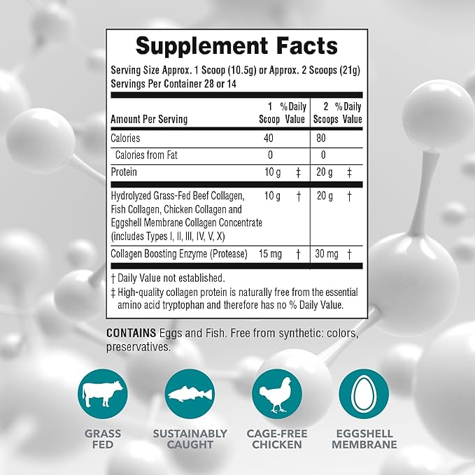 Natures Plus Collagen Peptides - 0.65 lbs Powder, Pack of 2 - Hair, Skin, Nail & Joint Health, Immune System Support - Non-GMO, Gluten Free - Up to 56 Total Servings