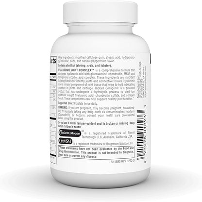 Source Naturals Hyaluronic Joint Complex with Glucosamine, Chondroitin & MSM Extra Strength - 60 Tablets