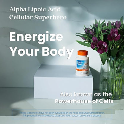 Doctor's Best Alpha-Lipoic Acid 600, Supports Antioxidant Function & Glycemic Balances, Non-GMO, Gluten Free, Vegan, Soy Free, 600 mg, 60 Veggie Caps