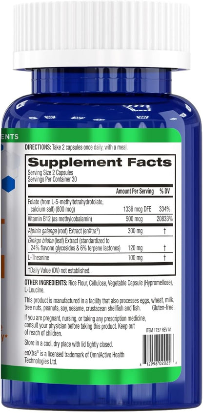 BioTrust Brain Bright – Daily Nootropic Boost for Focus, Concentration, Mental Clarity – Caffeine Free Nootropics Brain Support Supplement – Thai Ginger, Ginkgo, Folate, L-Theanine – 30 Servings