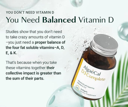 ALGAECAL Vitamin D3 & Collagen Bundle – Hydrolyzed Collagen Complete with Clinically-Supported Verisol, Fortibone & Fortigel, Plus Vitamin D3 K2 Complete for Enhanced Immune Support