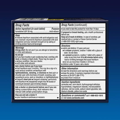 Zantac 360 Maximum Strength Tablets, 8 Count, Heartburn Prevention and Relief, 20 mg Tablets