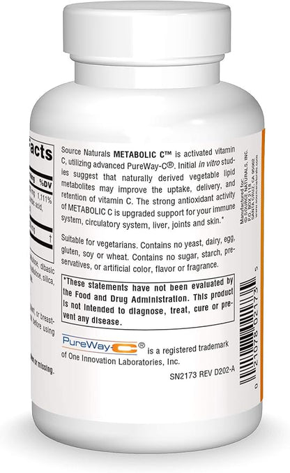 Source Naturals Metabolic C, 1000mg Vitamin C - 100 Tablets