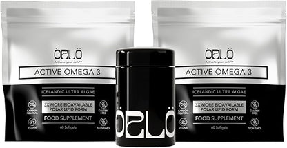 Orlo Omega 3 - Vegan Triple Strength Omega3s Supplement - Plant Based DHA & EPA Fatty Acids - Algae Omega-3 Oil - Krill or Fish Oil Alternative (120 Mini Softgels Kit)