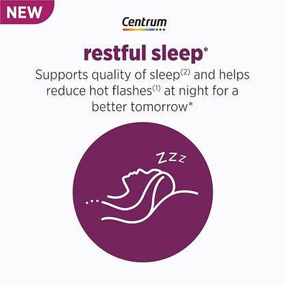 Centrum Restful Sleep Menopause Support Tablets, Supplement with Clinically Studied DailyZz and geniVida, 28 Count